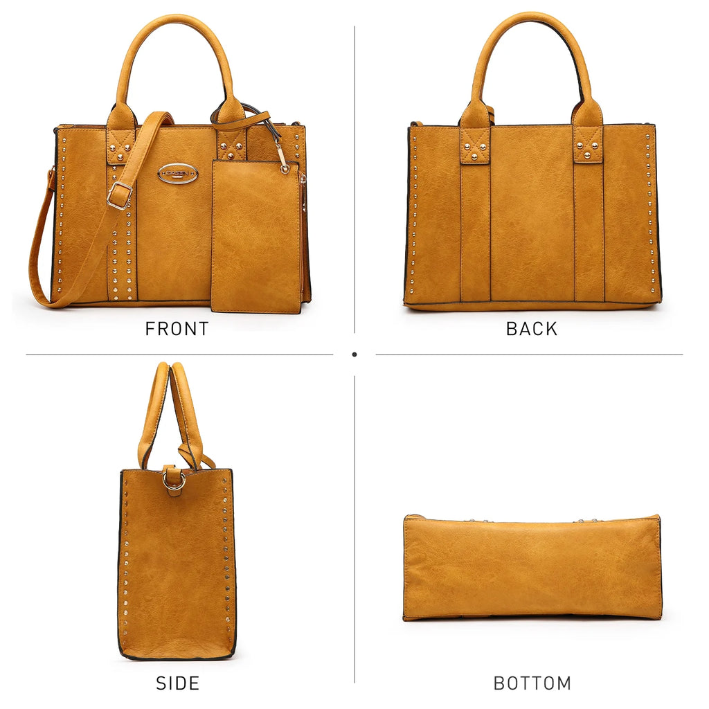 Women'S 3Pcs Purse Handbag Shoulder Bag Tote Satchel Hobo Bag Briefcase Work Bag for Ladies