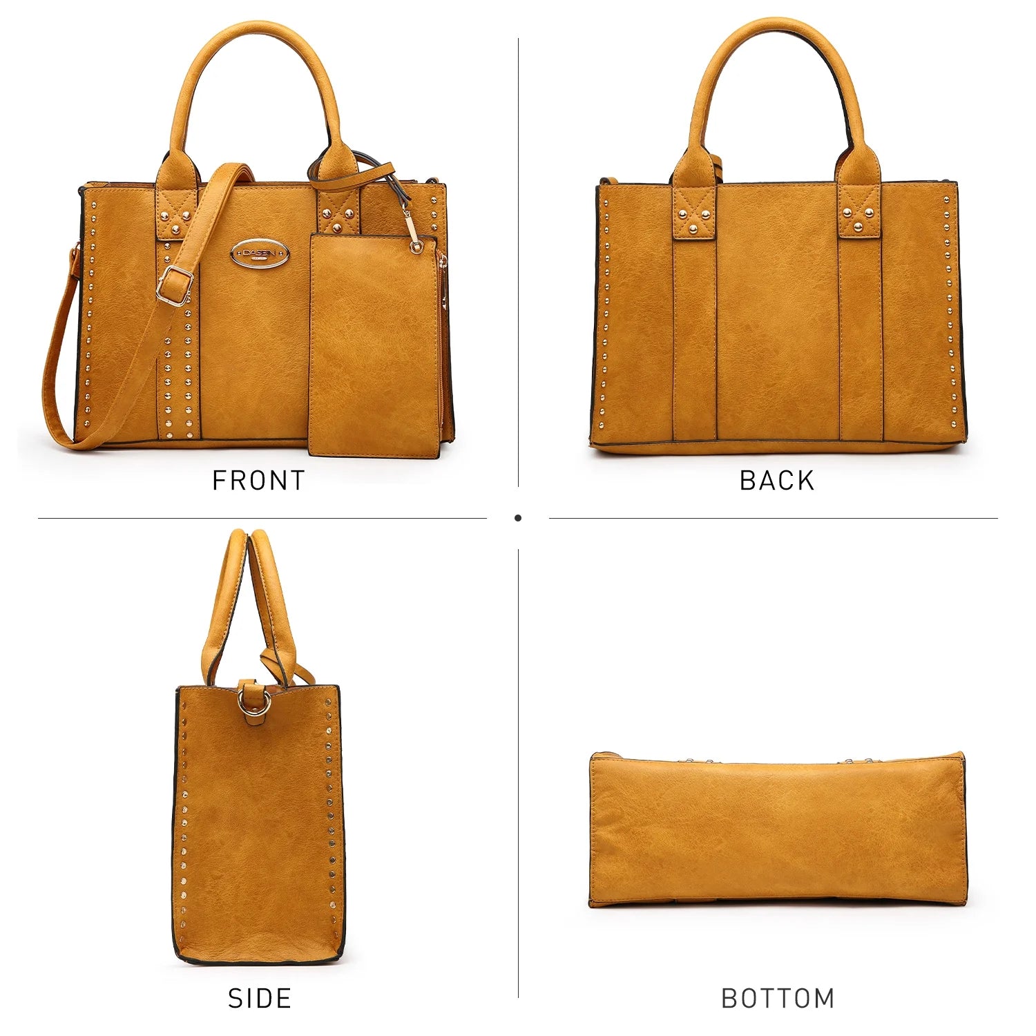 Women'S 3Pcs Purse Handbag Shoulder Bag Tote Satchel Hobo Bag Briefcase Work Bag for Ladies