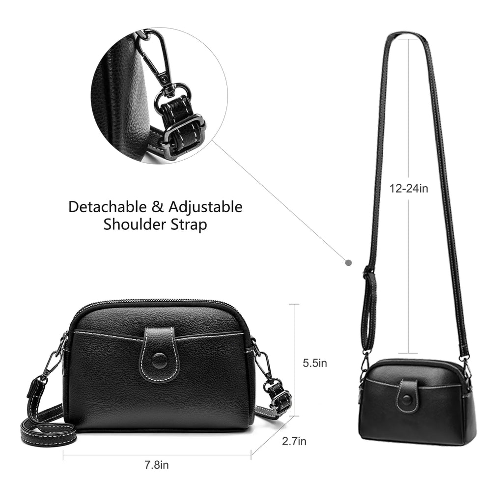 Womens Small Crossbody Bag Shoulder Hand Bags Leather Crossbody Purse for Women Lightweight Adjustable Strap Blue